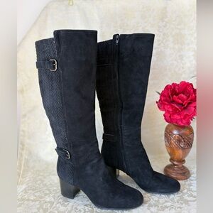 Nurture by Lamaze Elegant Black Suede Leather Heeled Boots